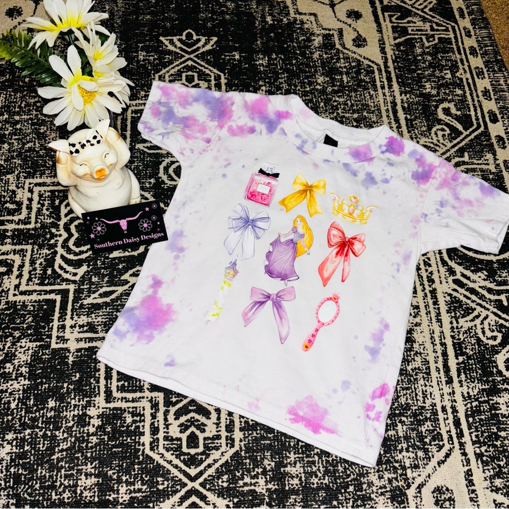 White and Purple Short Sleeve Unicorn Tee